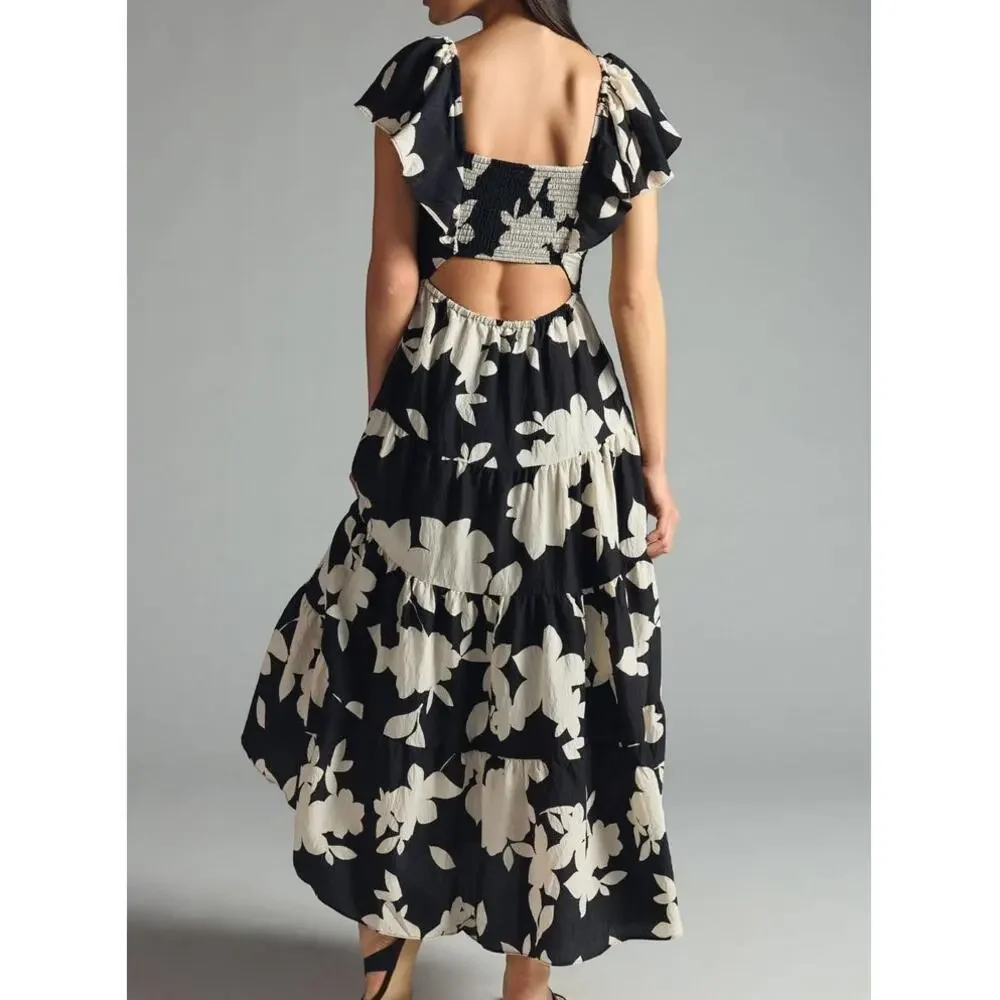Silverlake Flutter-Sleeve Dress Anthropologie• Size L